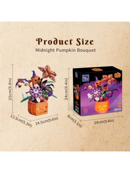 Spooky Halloween Floral Bouquet Set with Lights | Festive Decor Kit for Fall main image 1